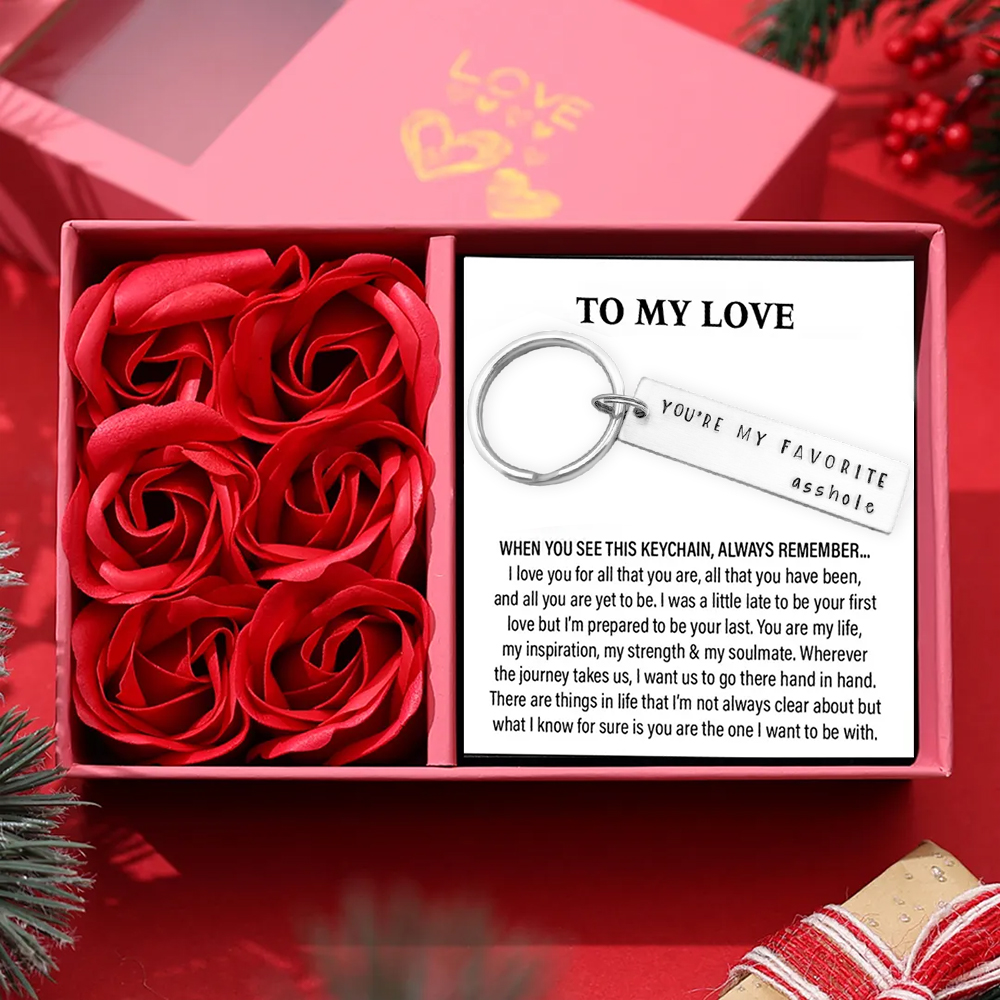 Valentine's Day Gifts You're My favourite Asshole Keychain, Funny Keychain For Women Men-Jessemade AU