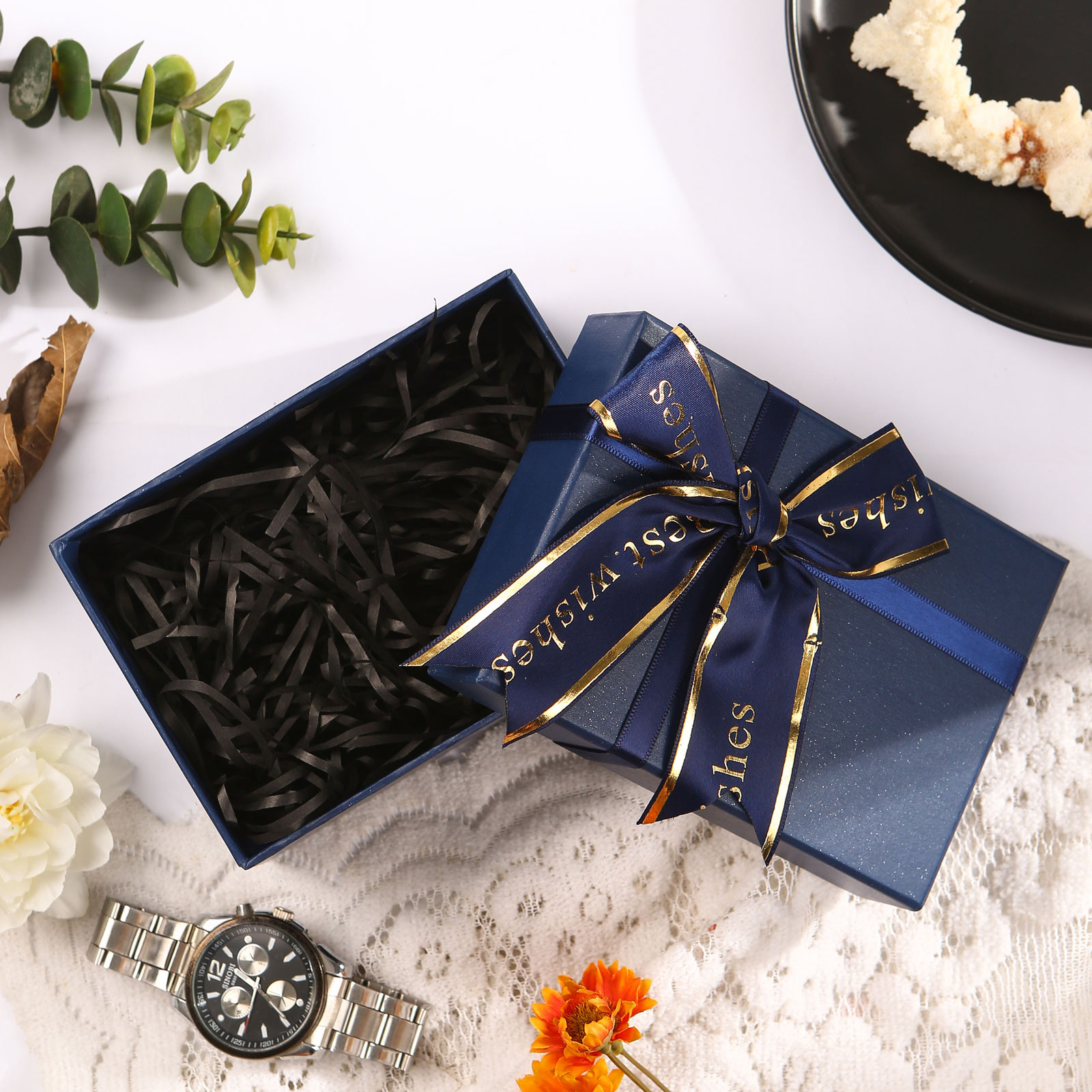 Luxury Blue Gift Box with Ribbon, Perfect for Jewellery and Special Gifts | Jessemade