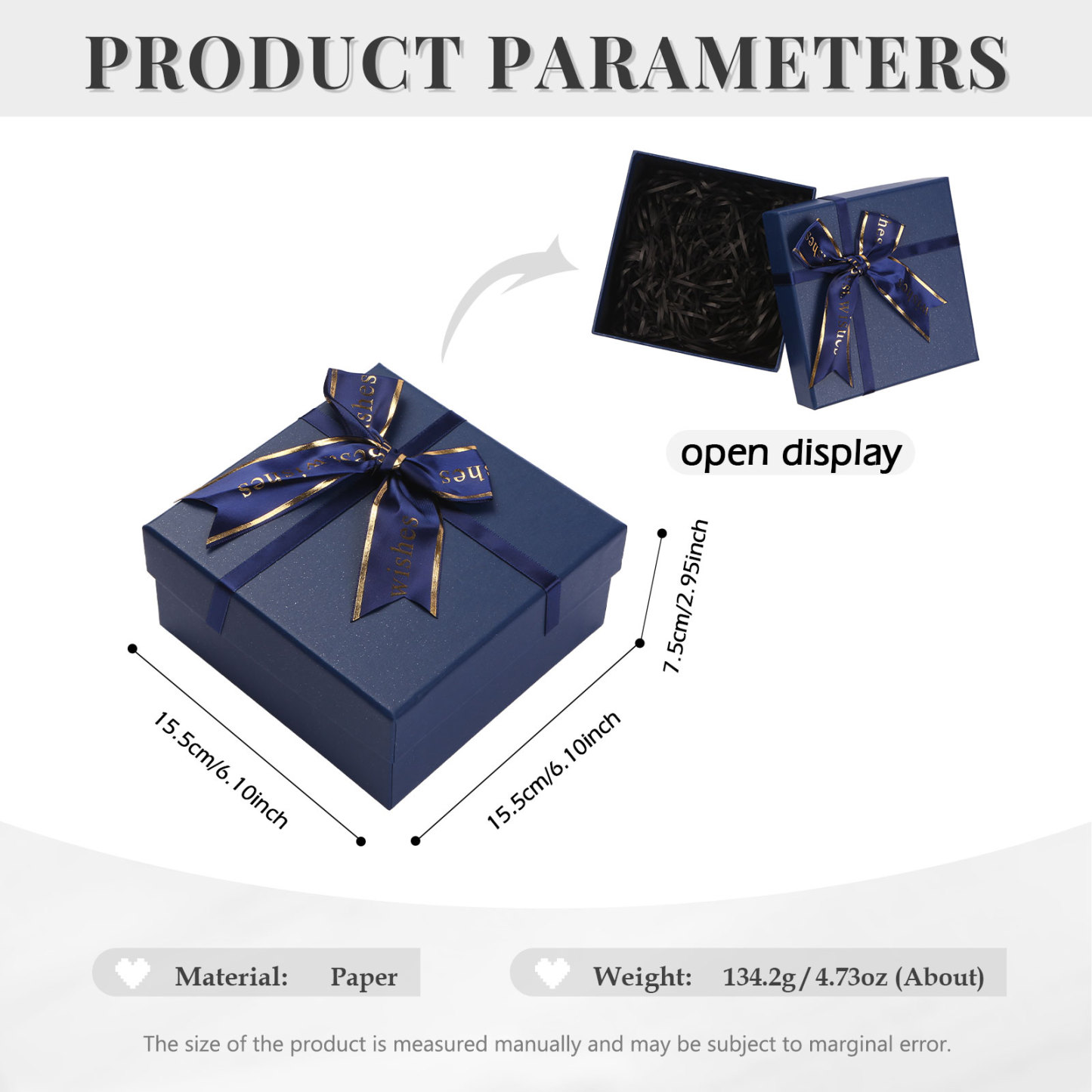 Luxury Blue Gift Box with Ribbon, Perfect for Jewellery and Special Gifts | Jessemade