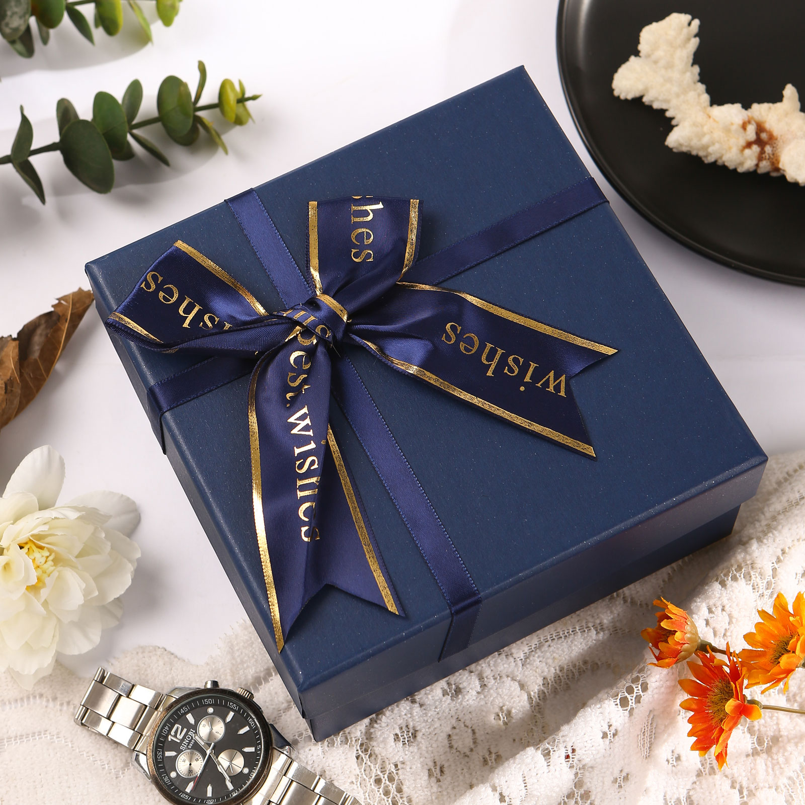 Luxury Blue Gift Box with Ribbon, Perfect for Jewellery and Special Gifts | Jessemade
