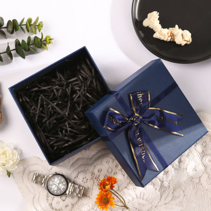 Luxury Blue Gift Box with Ribbon, Perfect for Jewellery and Special Gifts | Jessemade