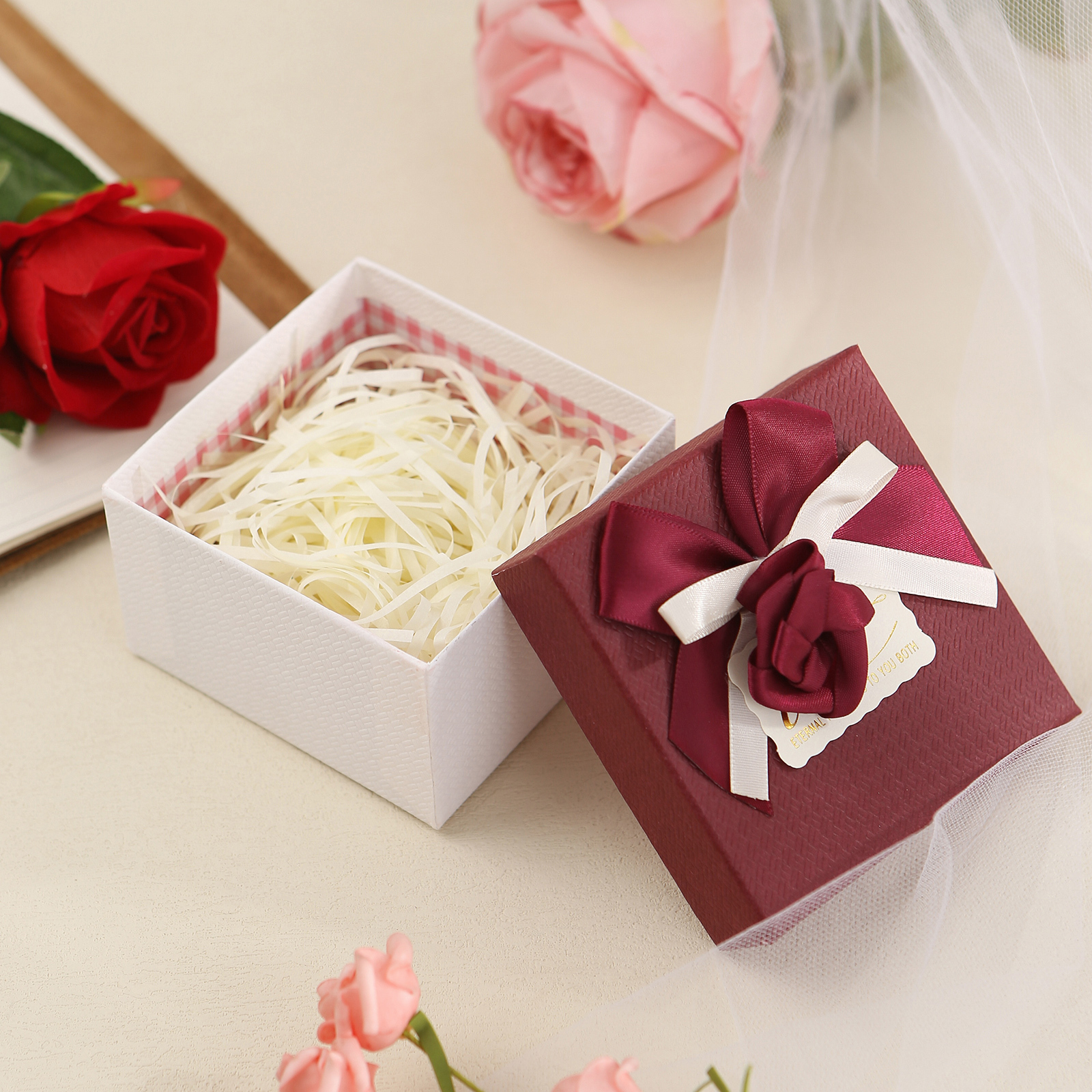 Elegant Gift Box with Rose Design Perfect for Christmas Valentines Day and Special Occasions-Jessemade AU