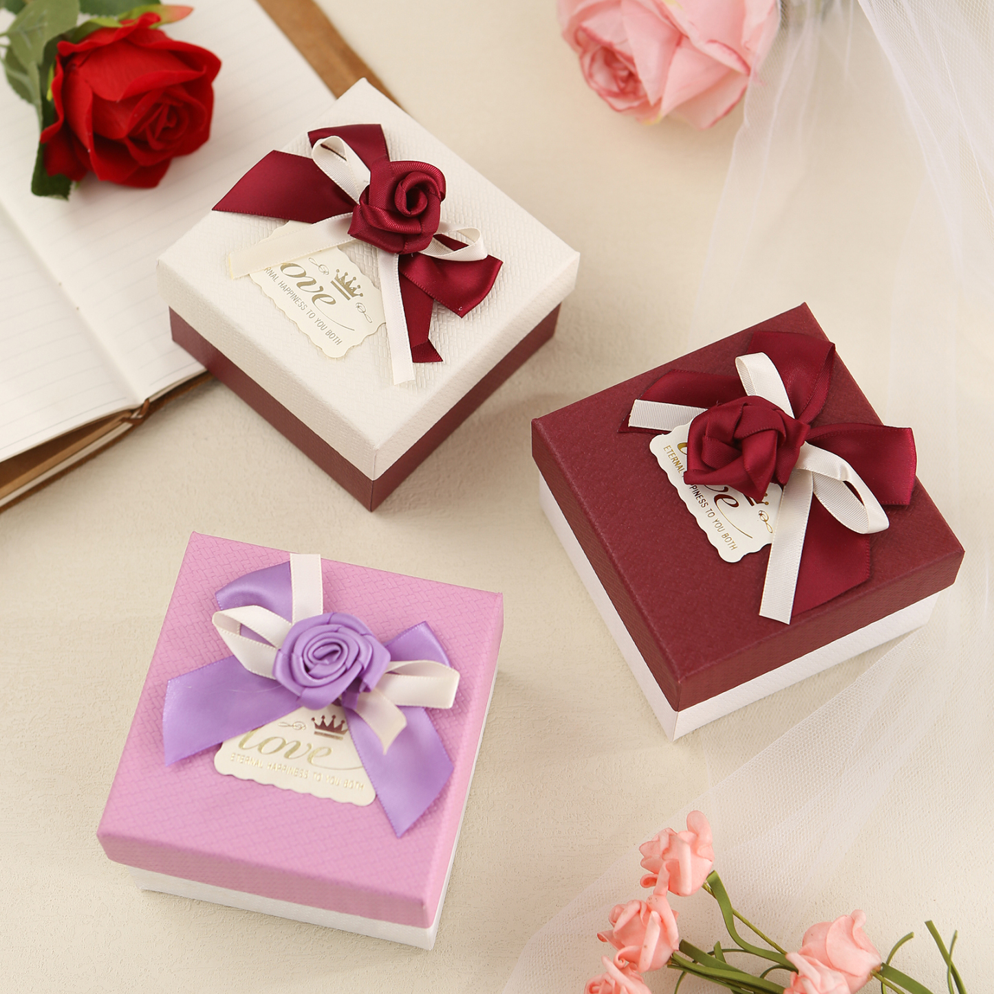 Elegant Gift Box with Rose Design Perfect for Christmas Valentines Day and Special Occasions-Jessemade AU