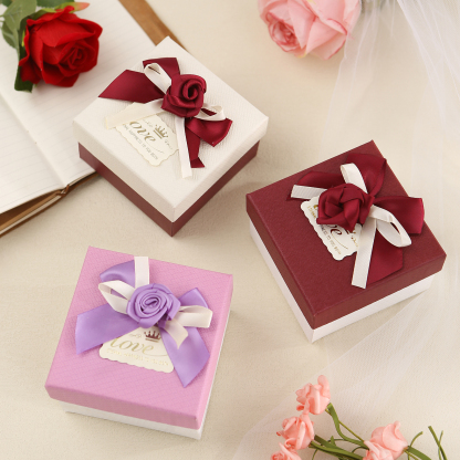 Elegant Gift Box with Rose Design Perfect for Christmas Valentines Day and Special Occasions-Jessemade AU