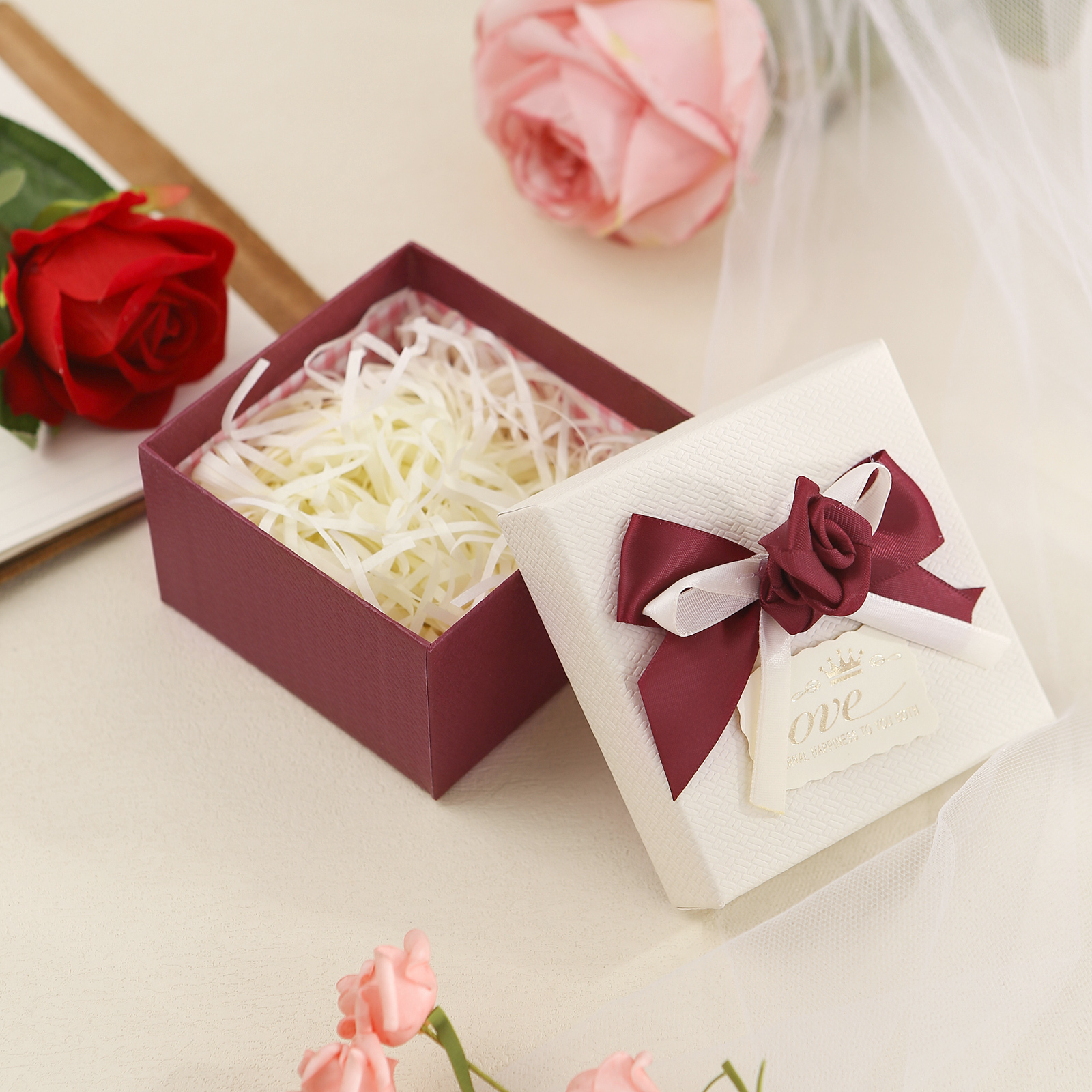 Elegant Gift Box with Rose Design Perfect for Christmas Valentines Day and Special Occasions-Jessemade AU