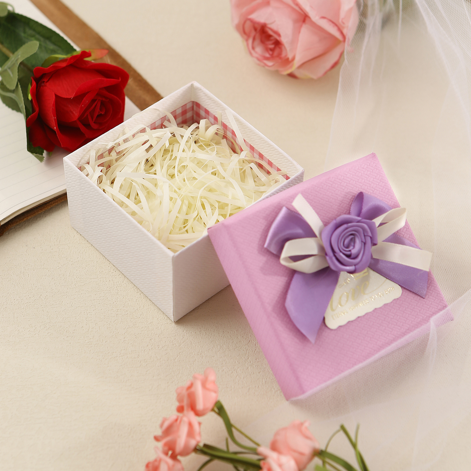 Elegant Gift Box with Rose Design Perfect for Christmas Valentines Day and Special Occasions-Jessemade AU