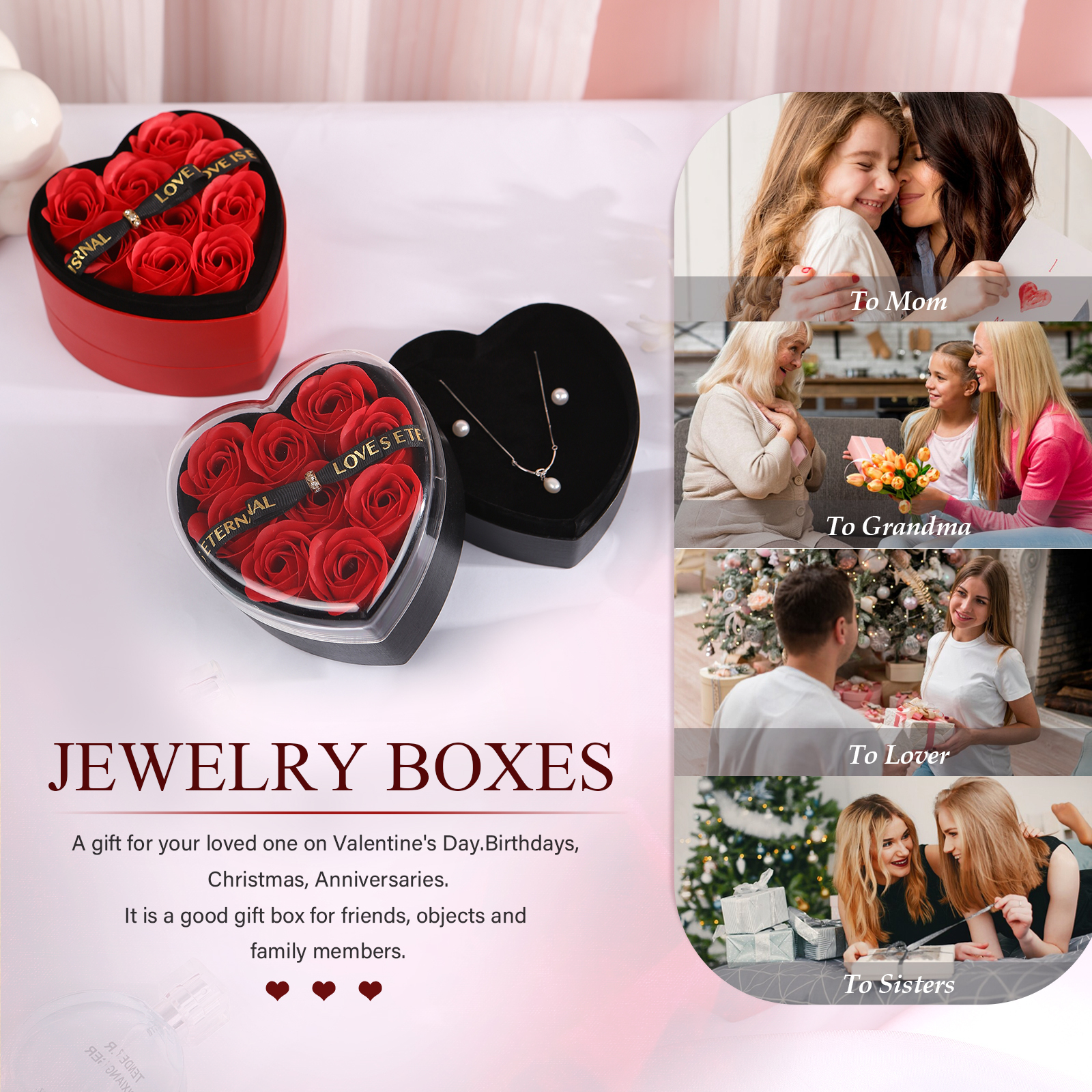 Heart Shaped Rose Gift Box A Perfect Gift for Christmas & Valentines Day-Jessemade AU