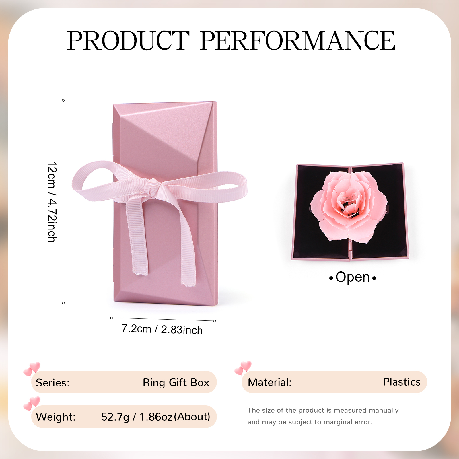 Ring Gift Box Elegant Rose Design Romantic Gift for Her | Jessemde
