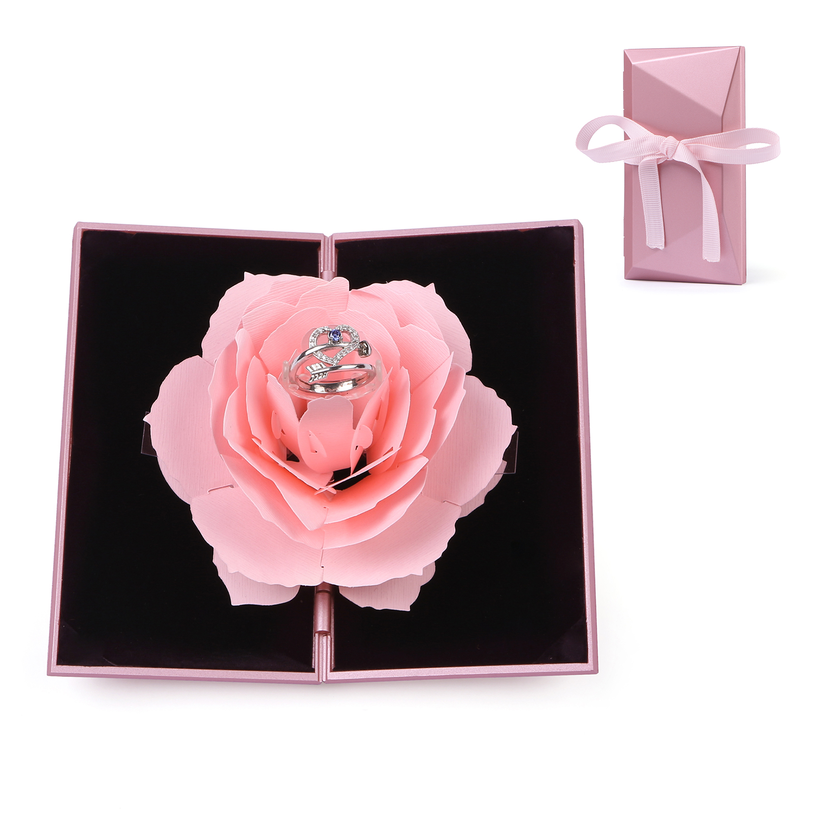 Ring Gift Box Elegant Rose Design Romantic Gift for Her | Jessemde