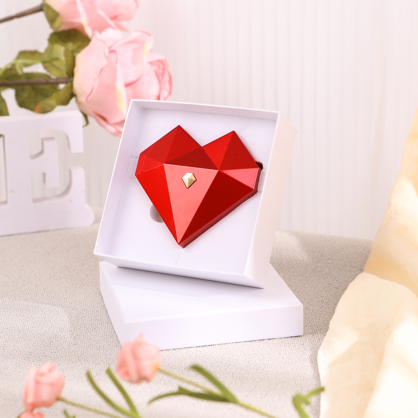 Heart-Shaped Jewellery Gift Box Red, White, Blue and Green Ring Gift Box Ring Packaging Box | Jessemade