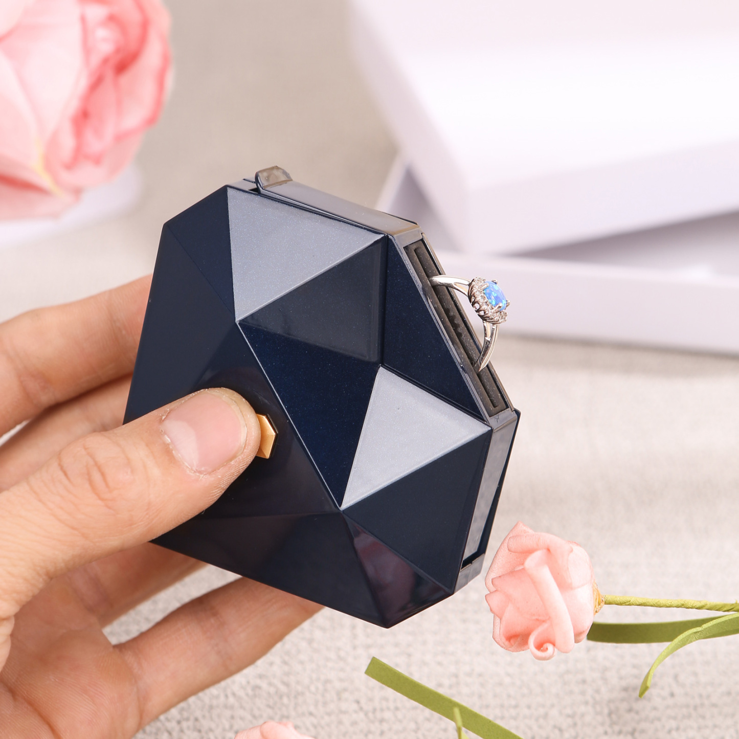 Heart-Shaped Jewellery Gift Box Red, White, Blue and Green Ring Gift Box Ring Packaging Box | Jessemade