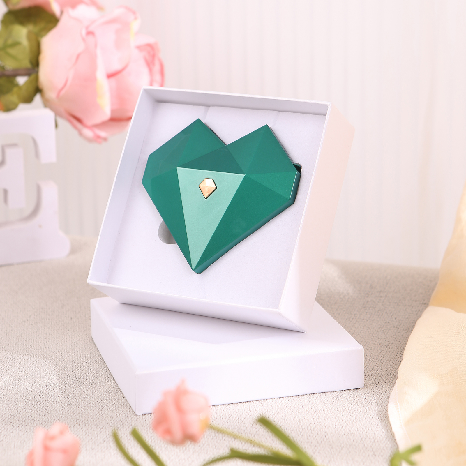 Heart-Shaped Jewellery Gift Box Red, White, Blue and Green Ring Gift Box Ring Packaging Box | Jessemade