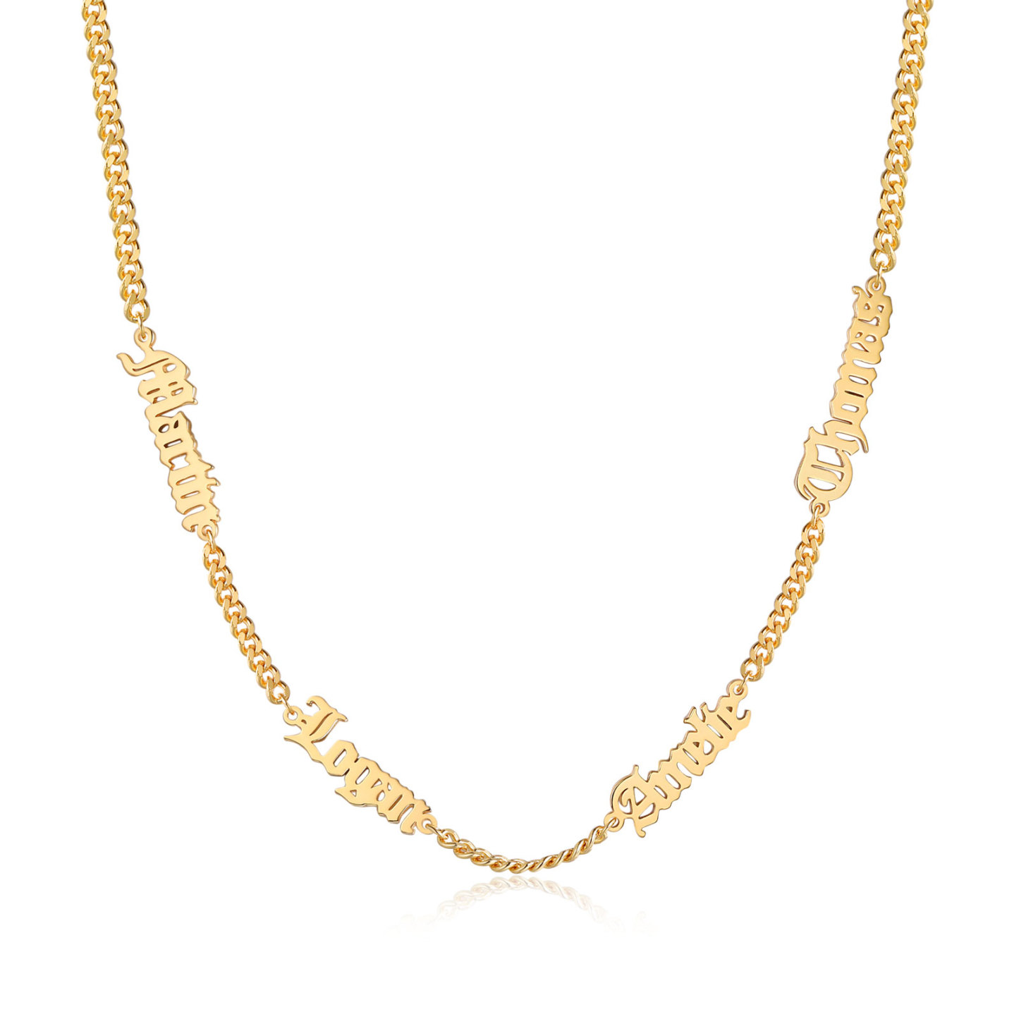 Customisable Gothic Name Necklace, 1-5 Names