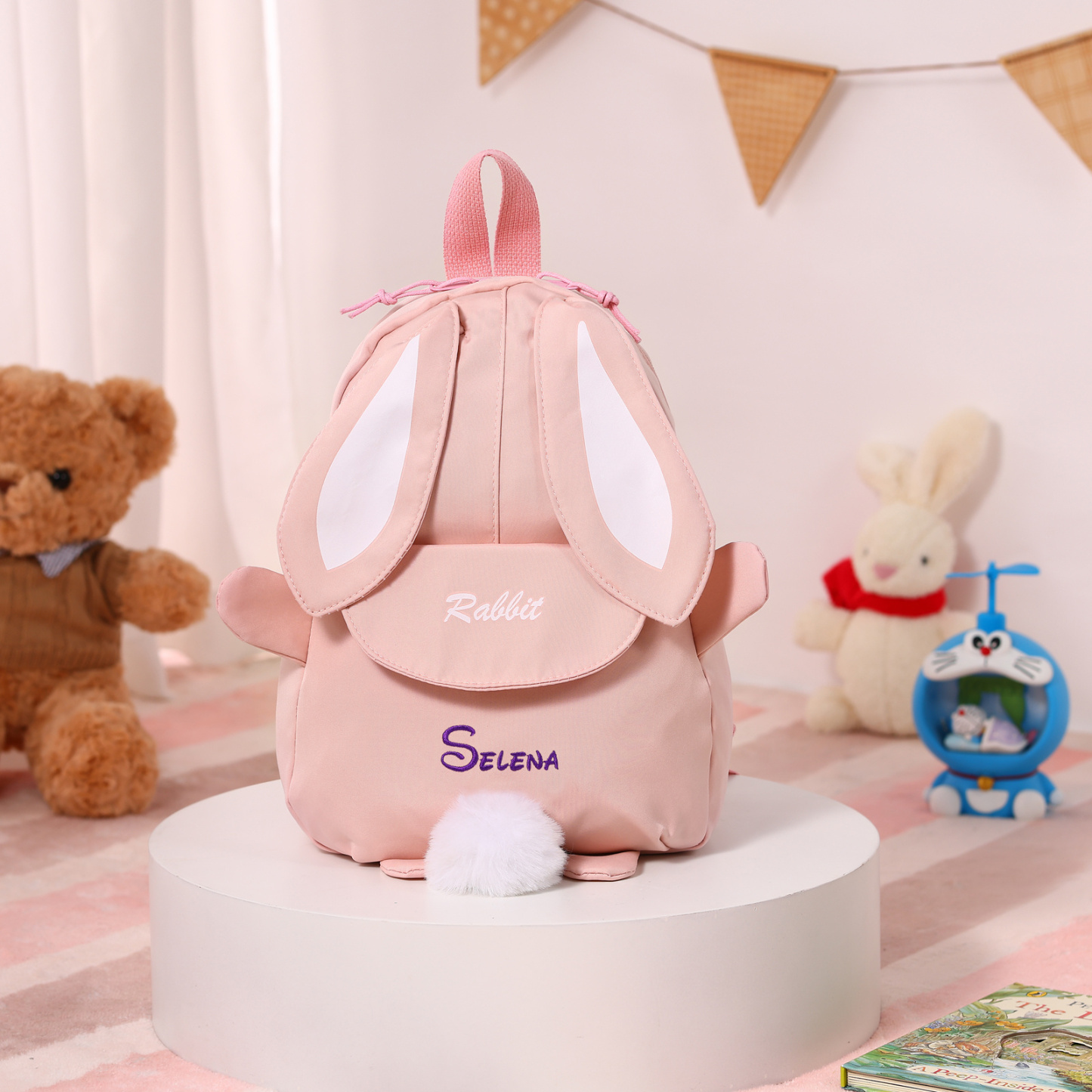 Personalised Name School Backpack Custom Cute Rabbit Bag Gift 5 Colours Back to School Gift | Jessemade