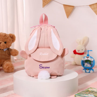 Personalised Name School Backpack Custom Cute Rabbit Bag Gift 5 Colours Back to School Gift | Jessemade