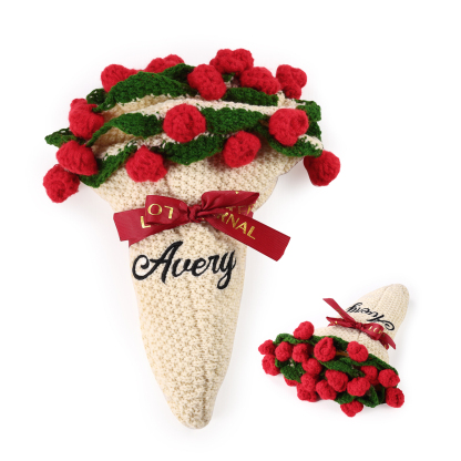 Personalised Crochet Flower Blanket Custom Name Birthday Gift for Her | Jessemade