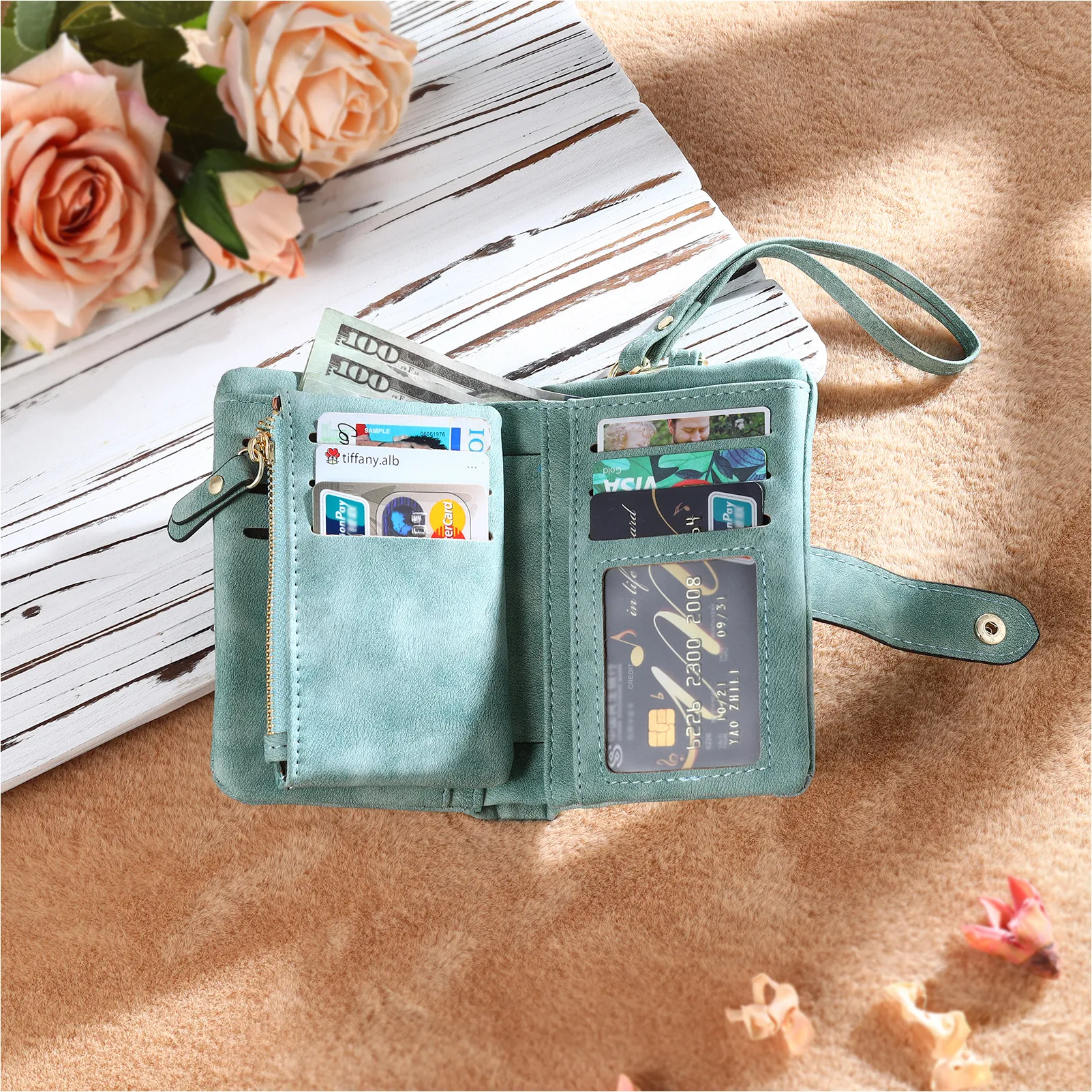 Custom Birth Flower Wallet with Names – Personalised Gift for Mum or Nan | Jessemade