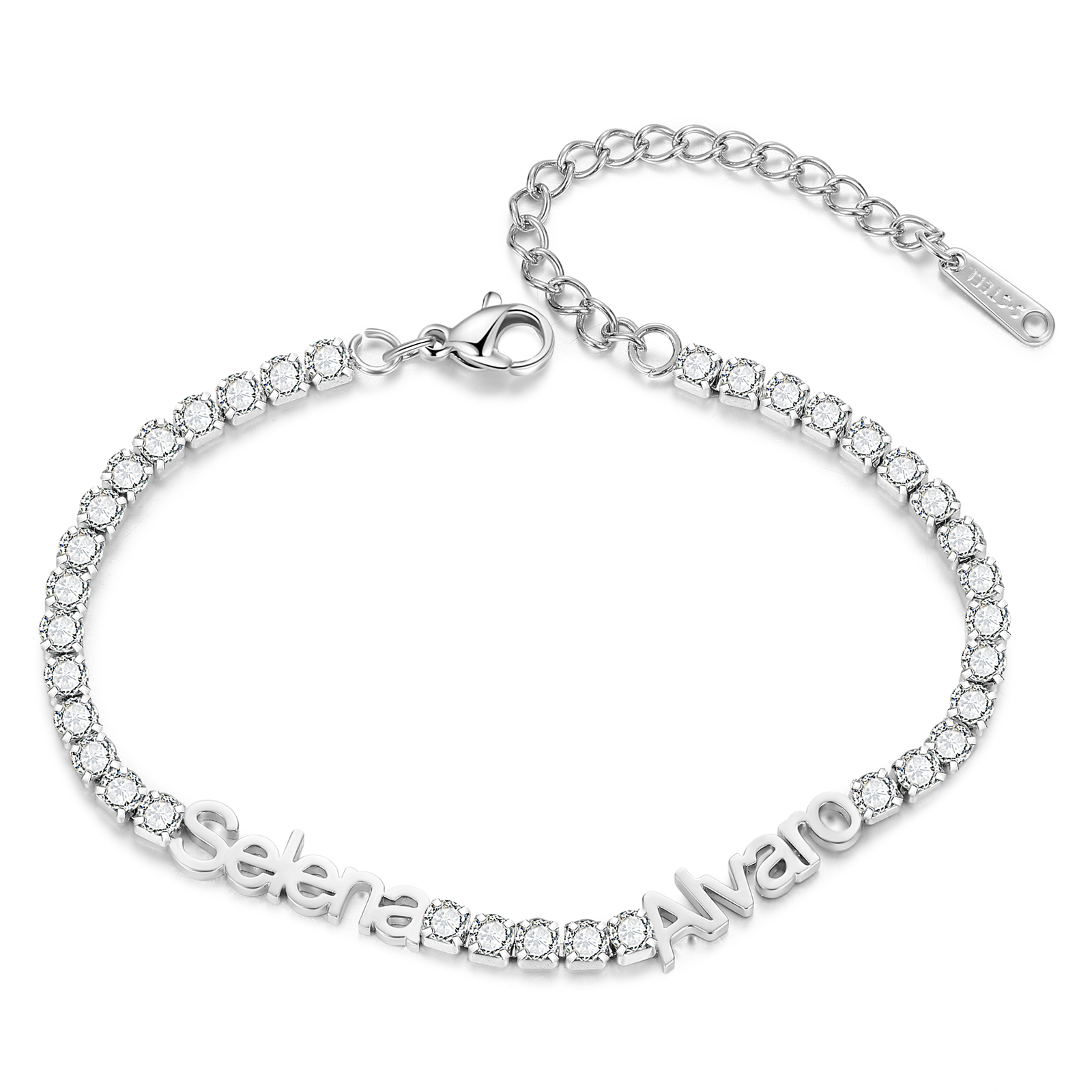 Personalised 1-4 Names Tennis Bracelet for Women