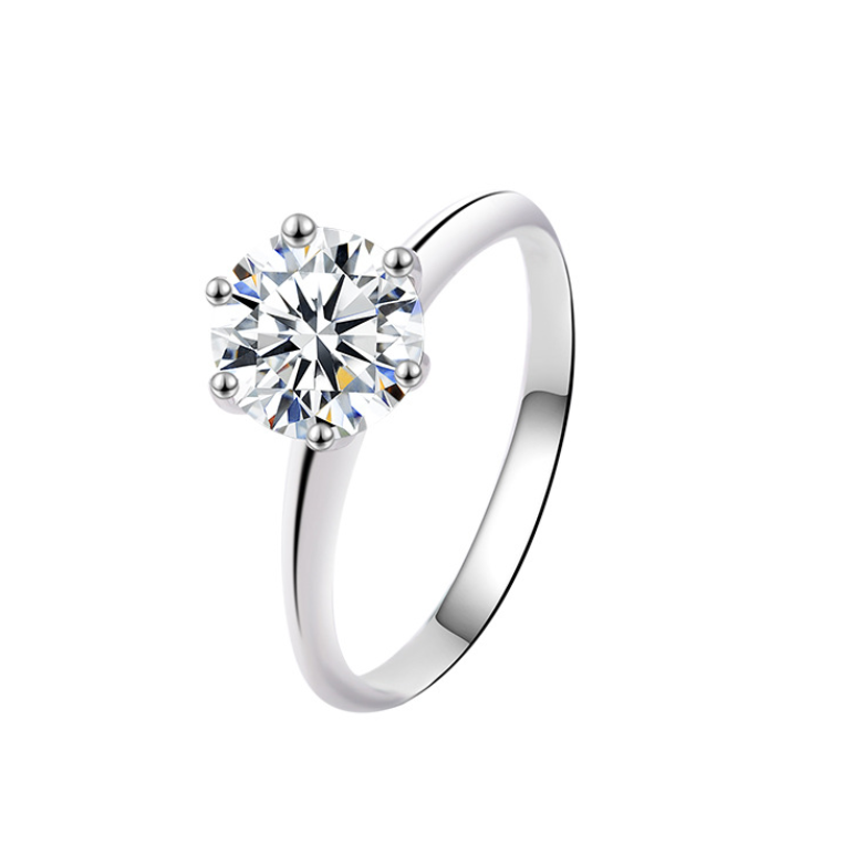 925 Sterling Silver Moissanite Ring – Elegant & Timeless Gift for Women
