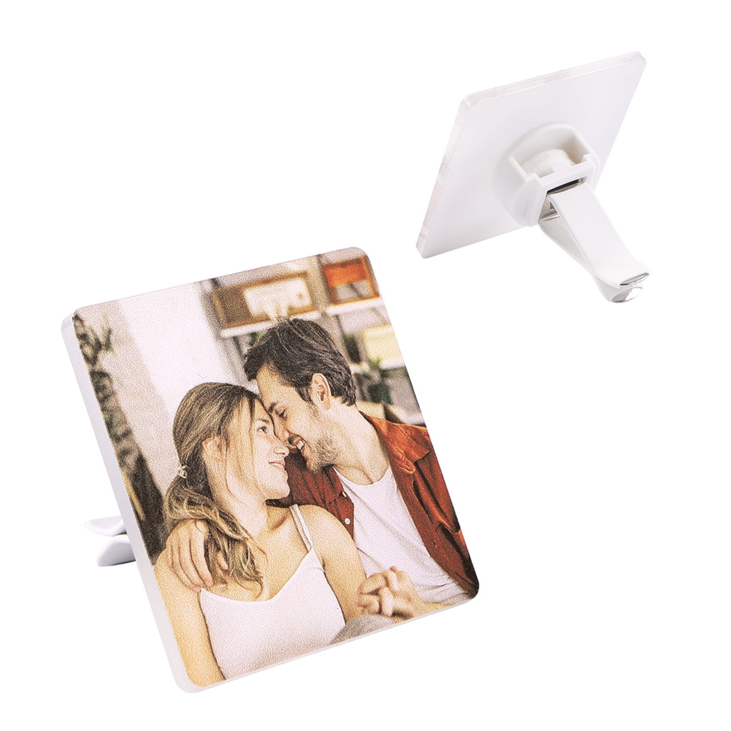 Personalised Car Photo Holder Stylish Square & Round Shapes Valentine’s Day Gift for Him