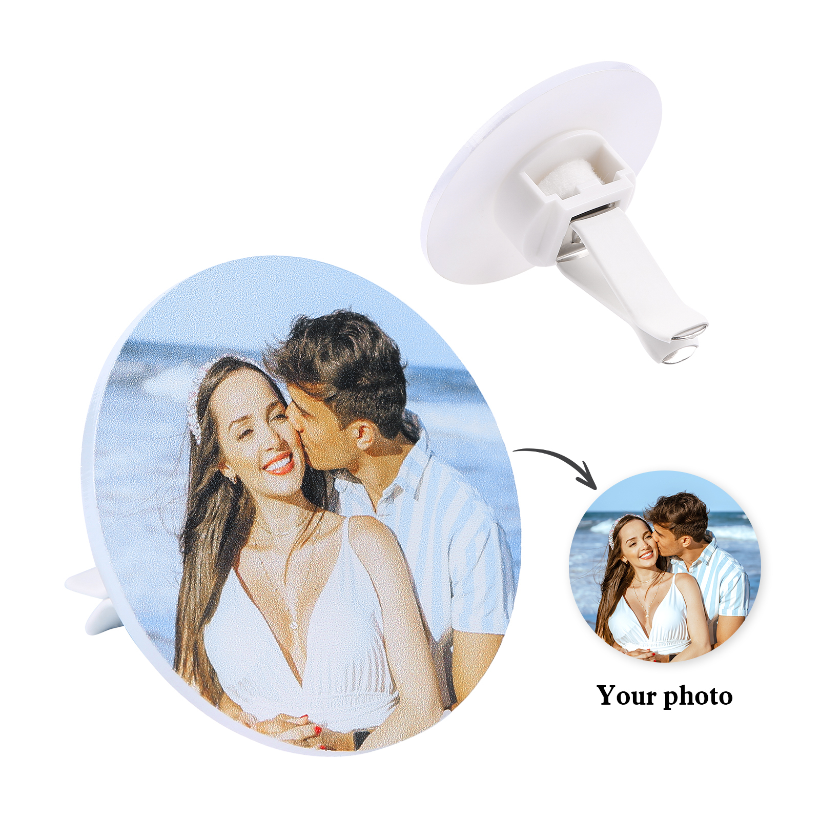 Personalised Car Photo Holder Stylish Square & Round Shapes Valentine’s Day Gift for Him