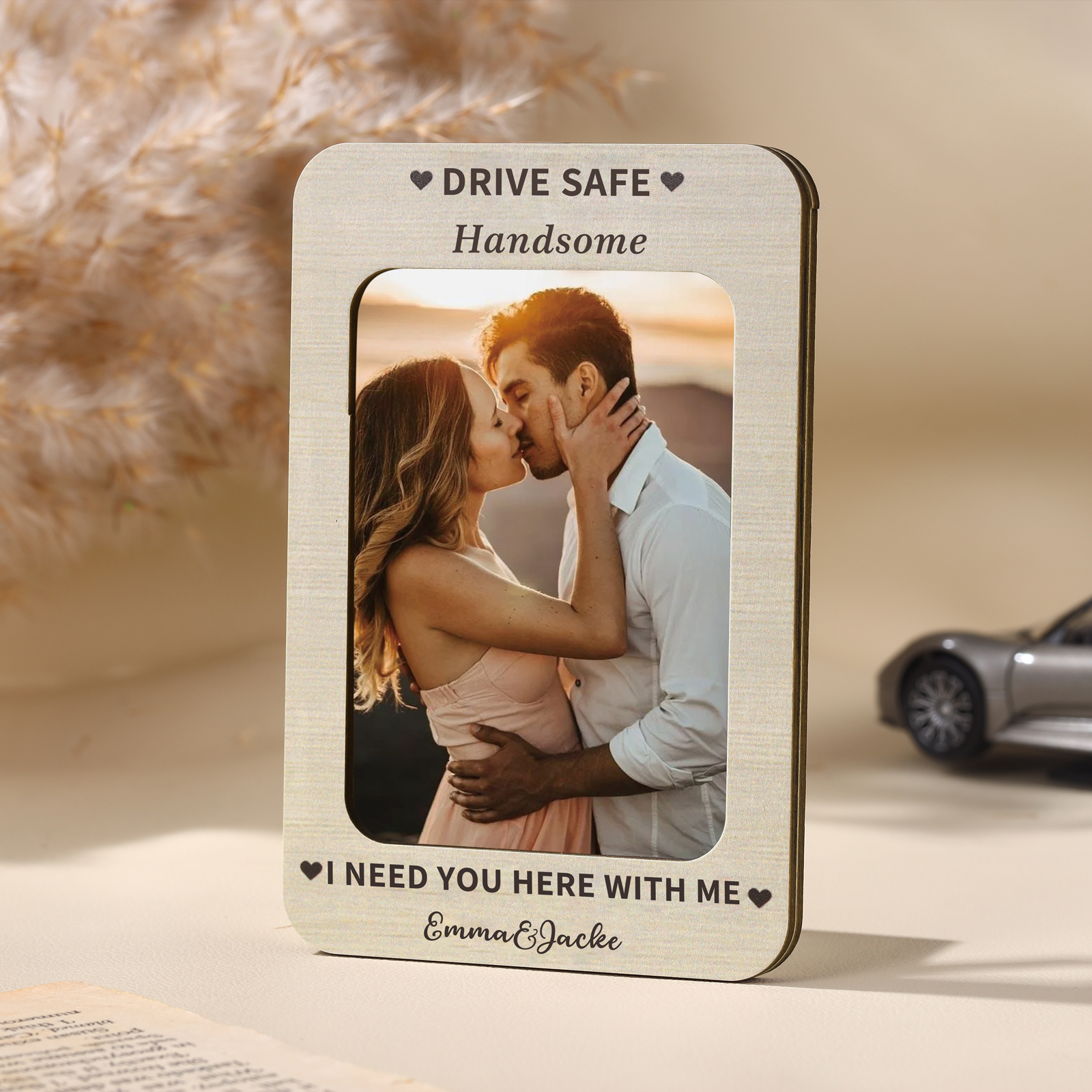 Personalised Photo Car Visor Clip Drive Safe I Need You Here With Me Gift for Him