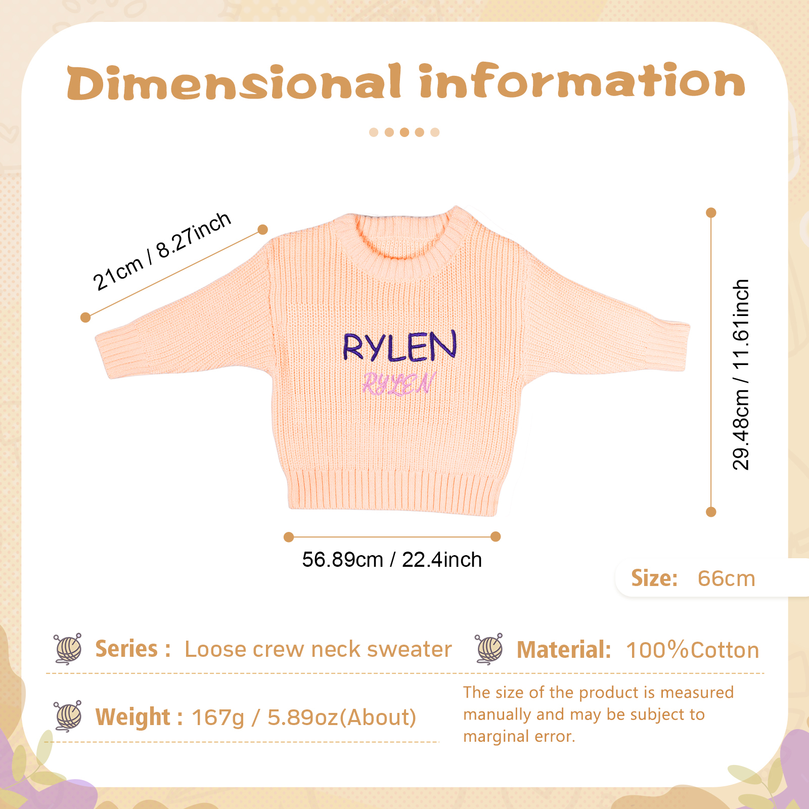 Personalised Kids Sweater Custom Knit Sweater with 1 Name Hand Embroidered Oversized Sweater Chunky Knit Name Jumper Newborn Baby Toddler Kids gift