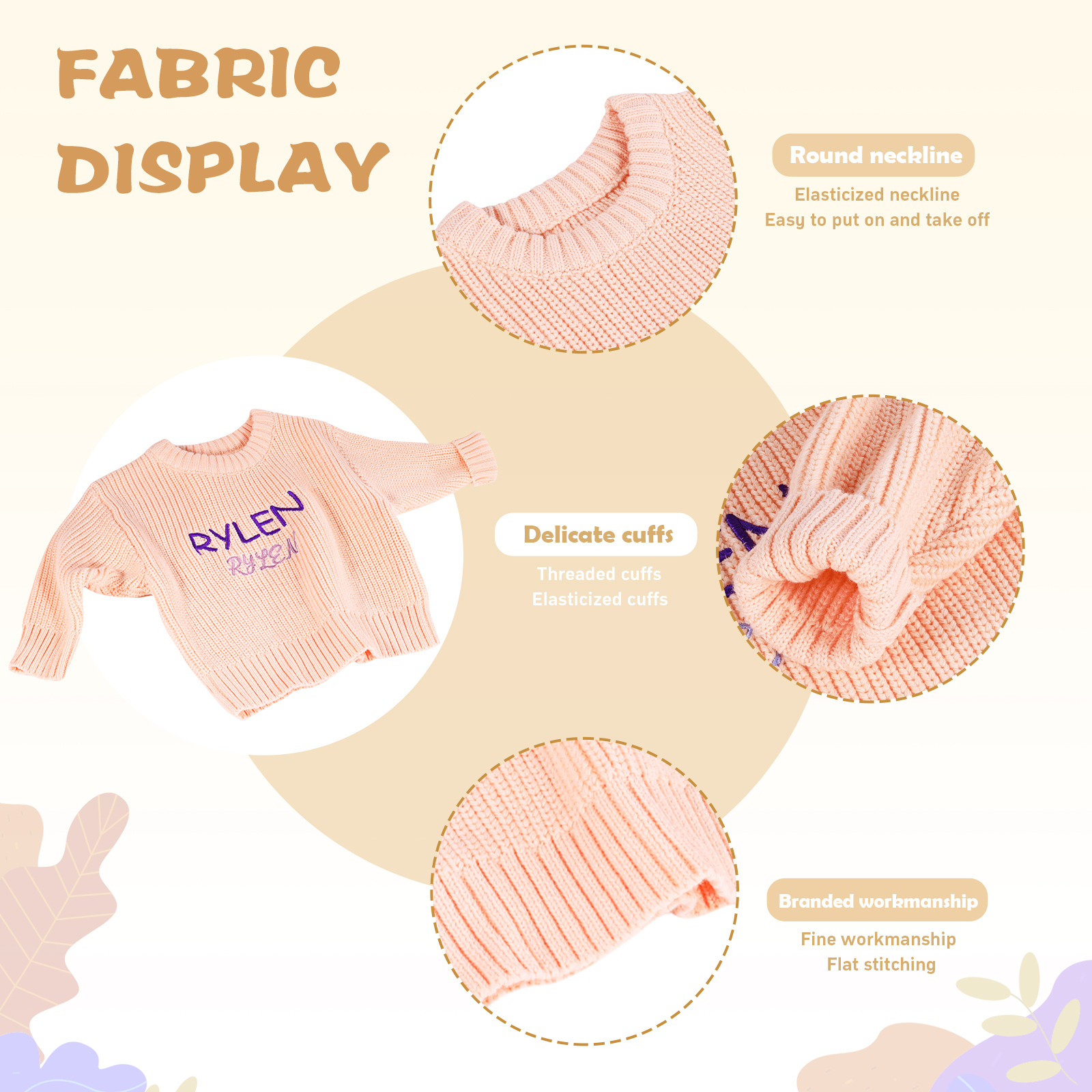 Personalised Kids Sweater Custom Knit Sweater with 1 Name Hand Embroidered Oversized Sweater Chunky Knit Name Jumper Newborn Baby Toddler Kids gift