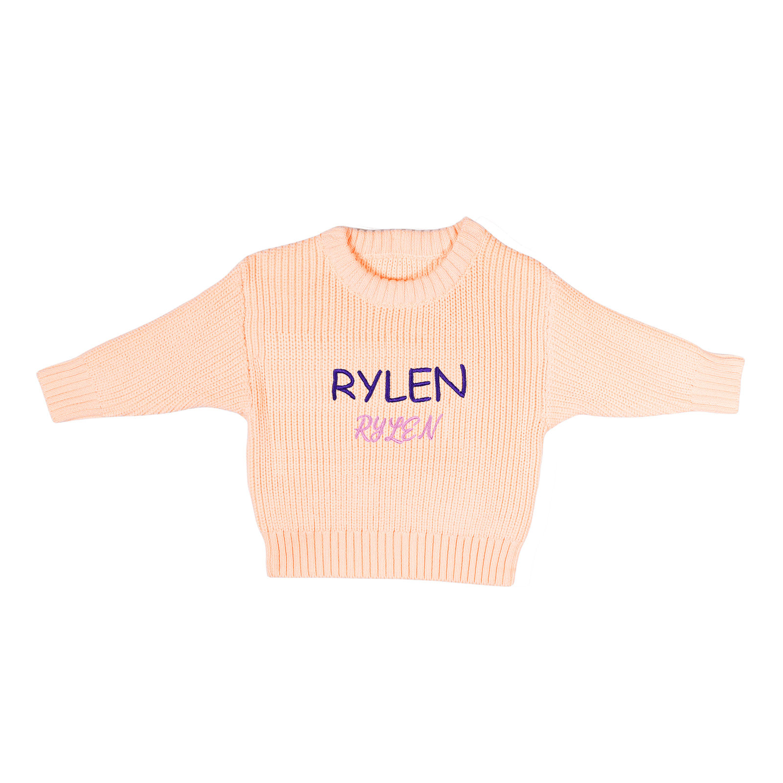 Personalised Kids Sweater Custom Knit Sweater with 1 Name Hand Embroidered Oversized Sweater Chunky Knit Name Jumper Newborn Baby Toddler Kids gift