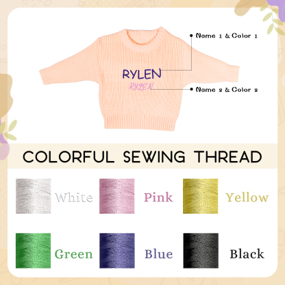 Personalised Kids Sweater Custom Knit Sweater with 1 Name Hand Embroidered Oversized Sweater Chunky Knit Name Jumper Newborn Baby Toddler Kids gift