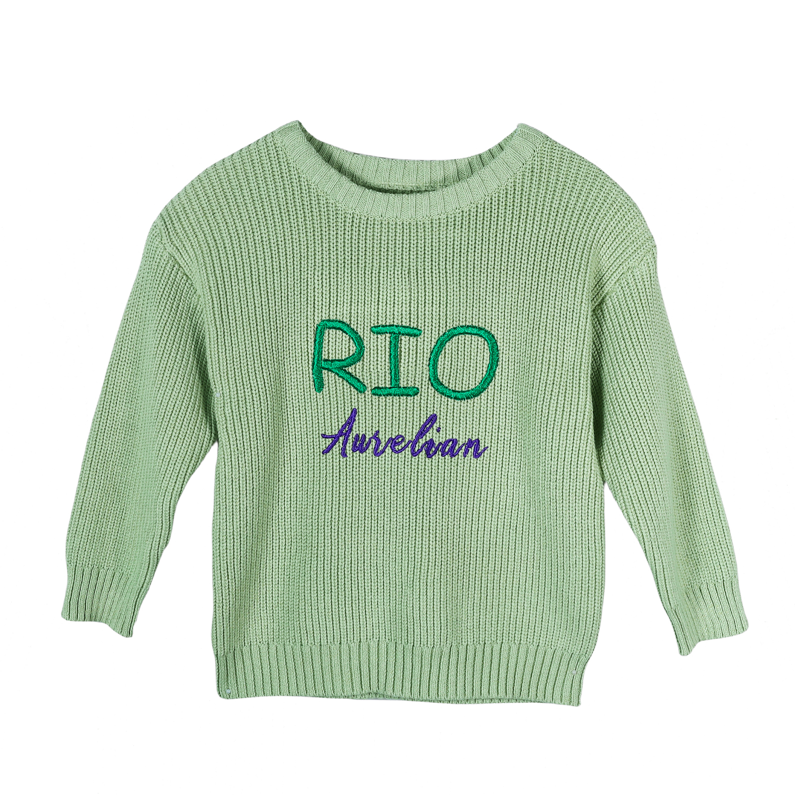 Personalised Kids Sweater Custom Knit Sweater with 1 Name Hand Embroidered Oversized Sweater Chunky Knit Name Jumper Newborn Baby Toddler Kids gift