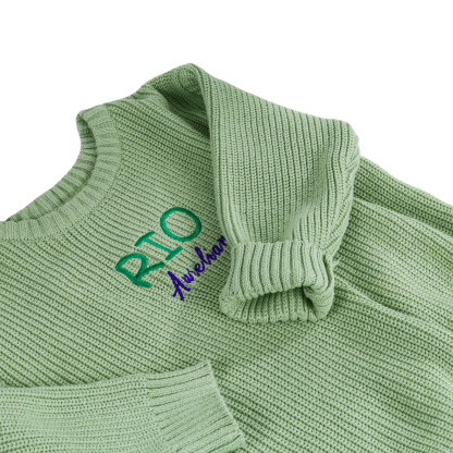 Personalised Kids Sweater Custom Knit Sweater with 1 Name Hand Embroidered Oversized Sweater Chunky Knit Name Jumper Newborn Baby Toddler Kids gift