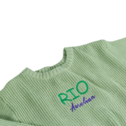 Personalised Kids Sweater Custom Knit Sweater with 1 Name Hand Embroidered Oversized Sweater Chunky Knit Name Jumper Newborn Baby Toddler Kids gift