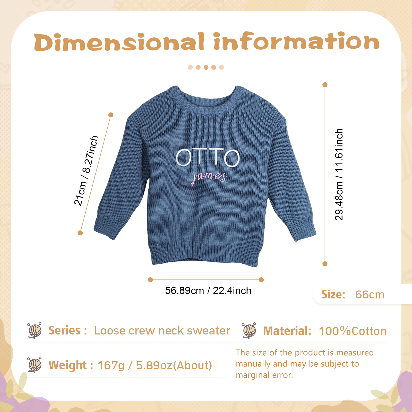 Personalised Kids Sweater Custom Knit Sweater with 1 Name Hand Embroidered Oversized Sweater Chunky Knit Name Jumper Newborn Baby Toddler Kids gift