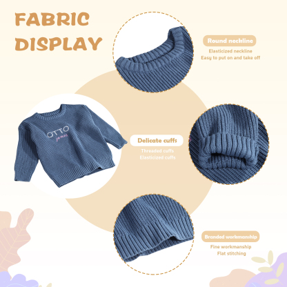 Personalised Kids Sweater Custom Knit Sweater with 1 Name Hand Embroidered Oversized Sweater Chunky Knit Name Jumper Newborn Baby Toddler Kids gift