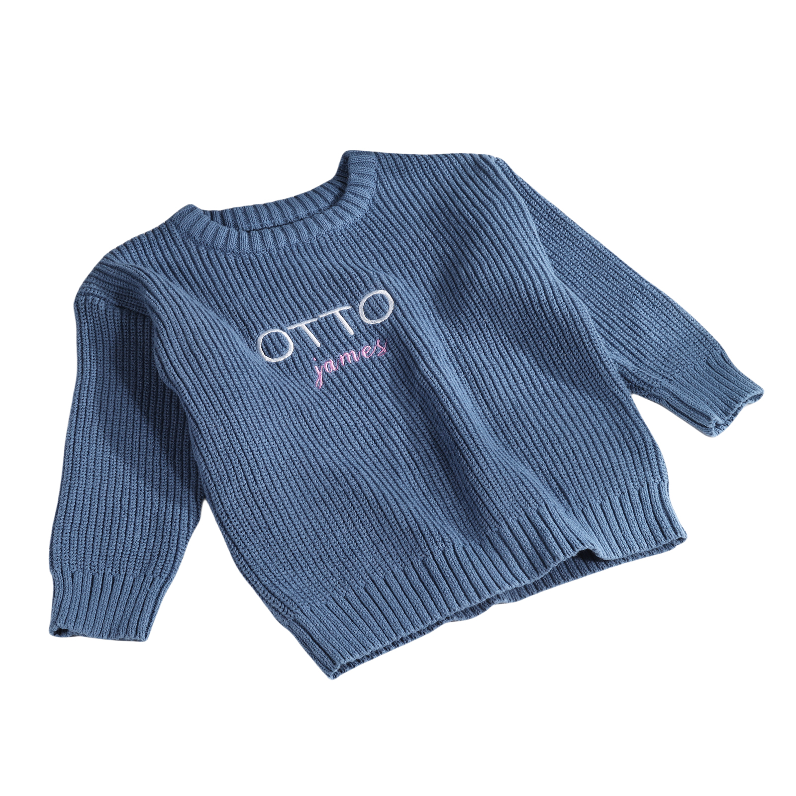 Personalised Kids Sweater Custom Knit Sweater with 1 Name Hand Embroidered Oversized Sweater Chunky Knit Name Jumper Newborn Baby Toddler Kids gift
