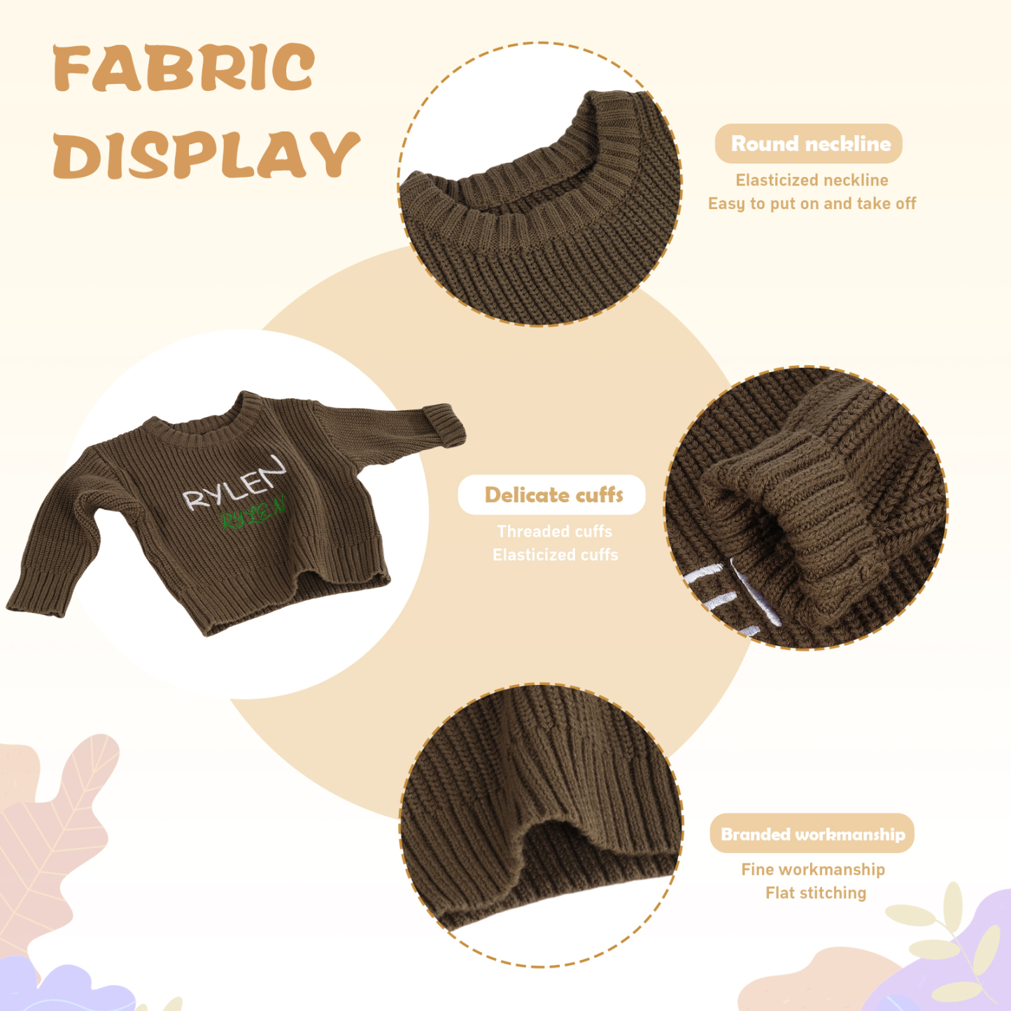 Personalised Kids Sweater Custom Knit Sweater with 1 Name Hand Embroidered Oversized Sweater Chunky Knit Name Jumper Newborn Baby Toddler Kids gift