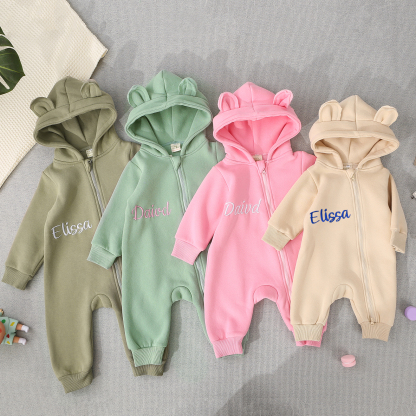 Personalised Name Brody Bear Romper Bestgift Autumn and Winter Baby Outing Clothes Thickened Newborn Clothes Jumpsuit