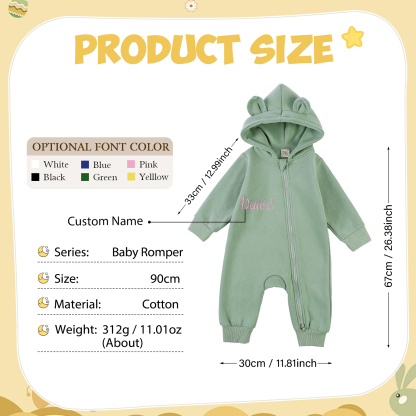 Personalised Name Brody Bear Romper Bestgift Autumn and Winter Baby Outing Clothes Thickened Newborn Clothes Jumpsuit