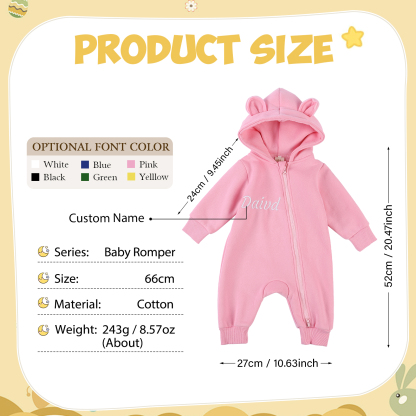 Personalised Name Brody Bear Romper Bestgift Autumn and Winter Baby Outing Clothes Thickened Newborn Clothes Jumpsuit