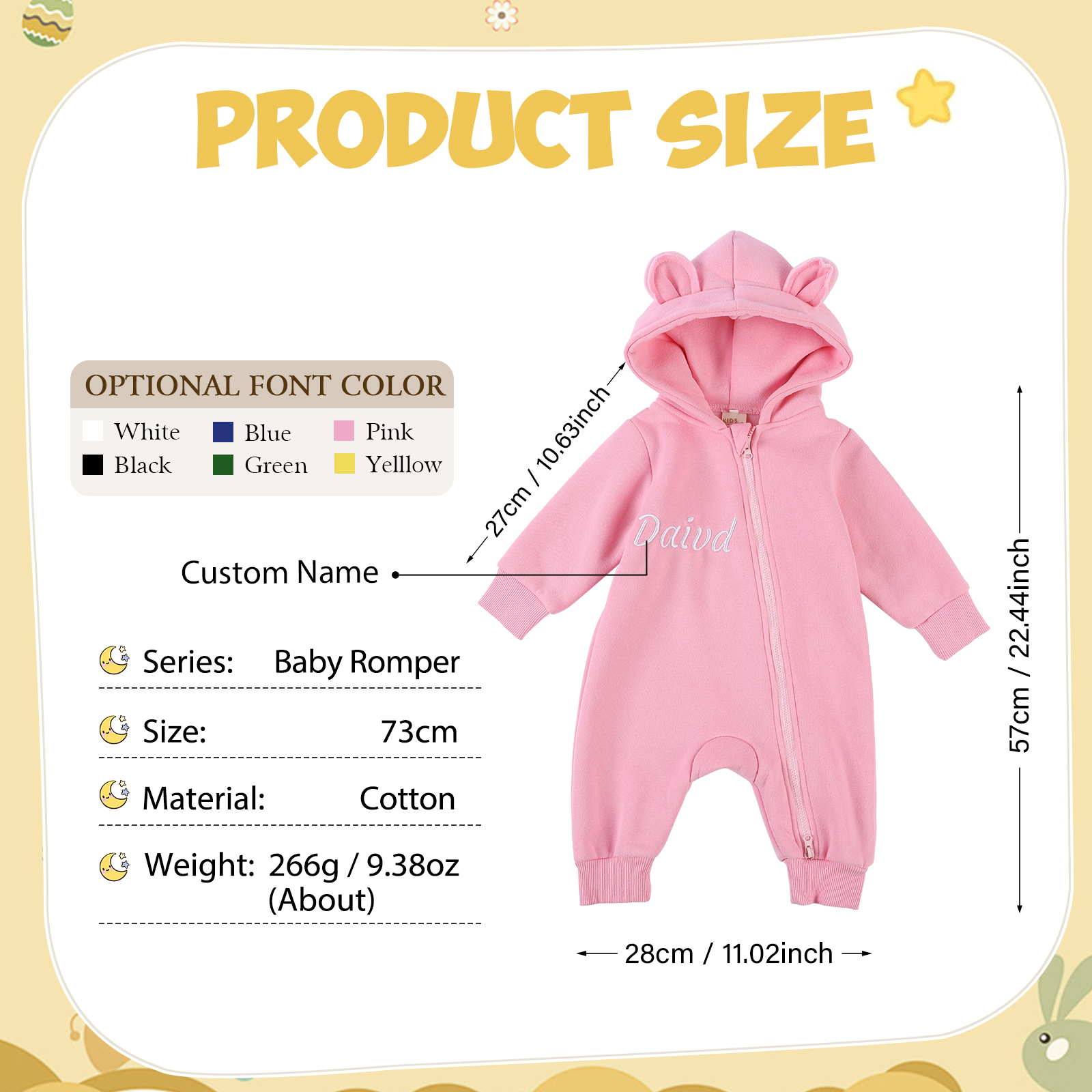 Personalised Name Brody Bear Romper Bestgift Autumn and Winter Baby Outing Clothes Thickened Newborn Clothes Jumpsuit