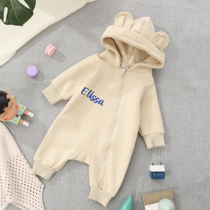 Personalised Name Brody Bear Romper Bestgift Autumn and Winter Baby Outing Clothes Thickened Newborn Clothes Jumpsuit