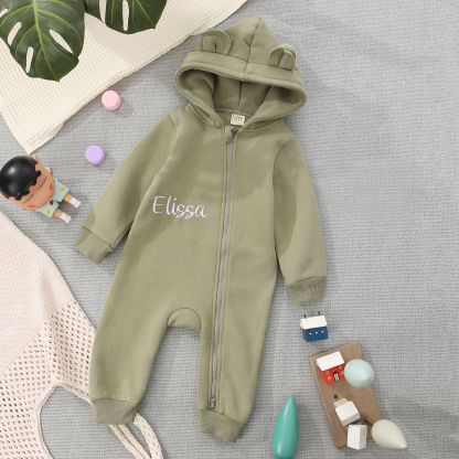 Personalised Name Brody Bear Romper Bestgift Autumn and Winter Baby Outing Clothes Thickened Newborn Clothes Jumpsuit