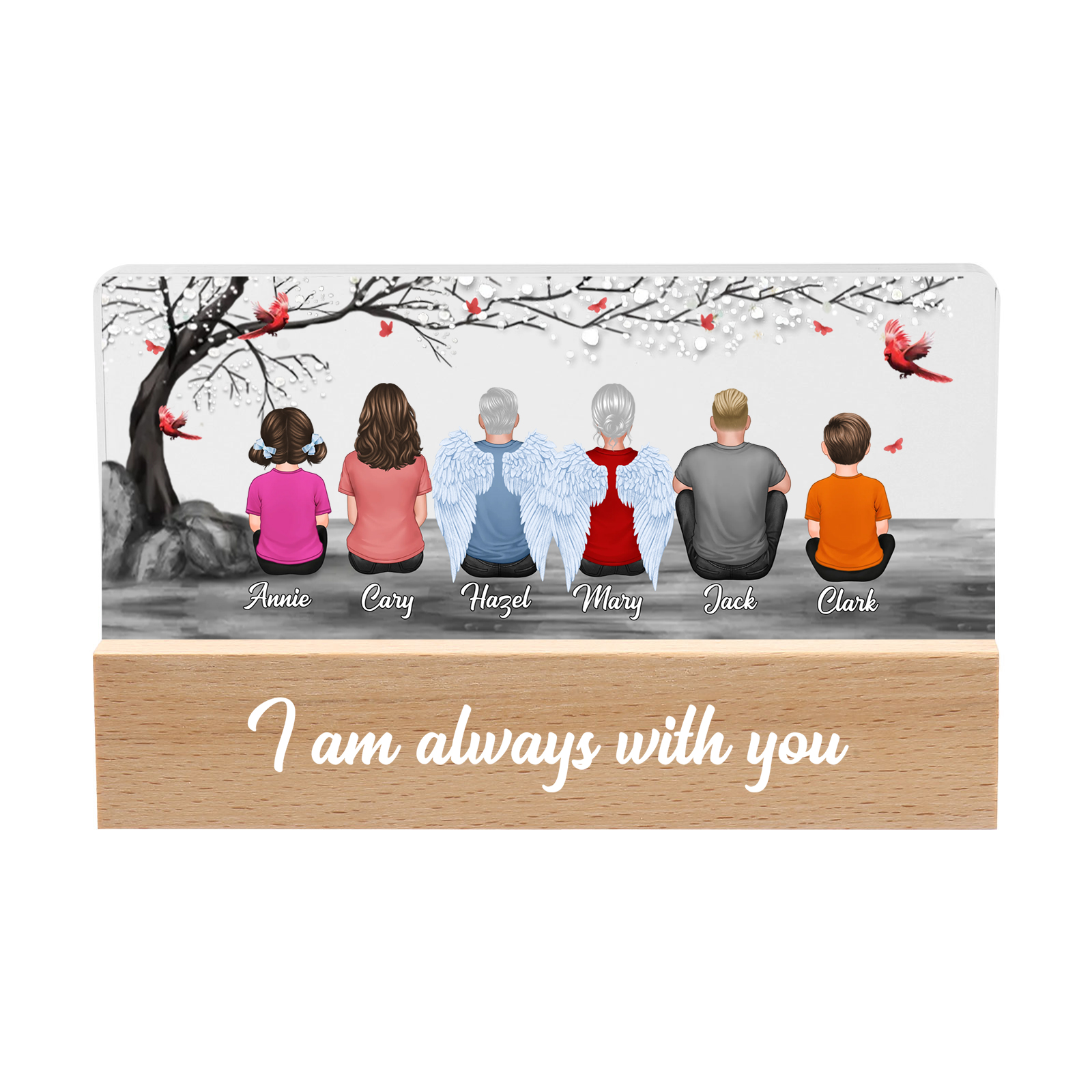 Personalised Family Angel Memorial Night Light
