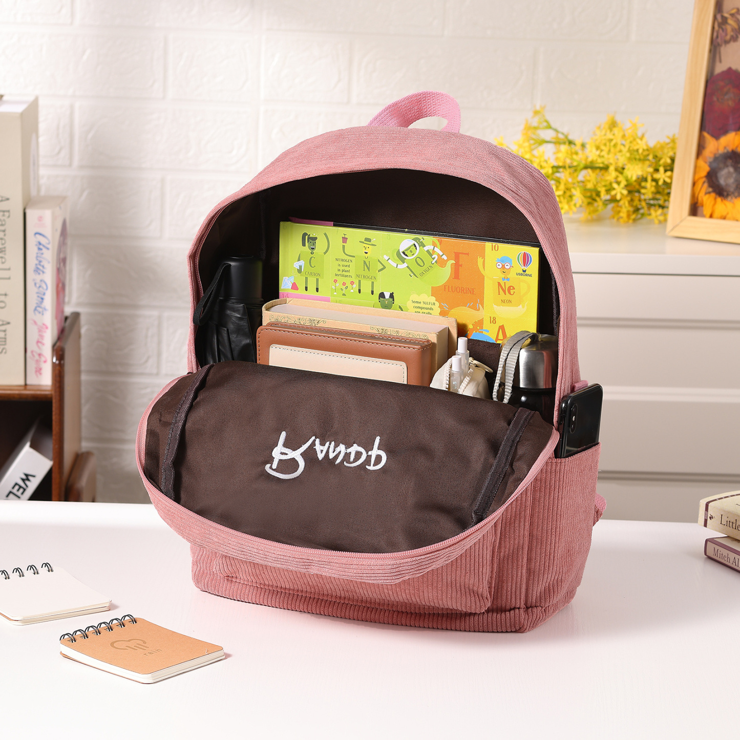 Personalised Four-Colour Corduroy Bag Name Custom Backpack for Kids Back to School Gifts | Jessemade