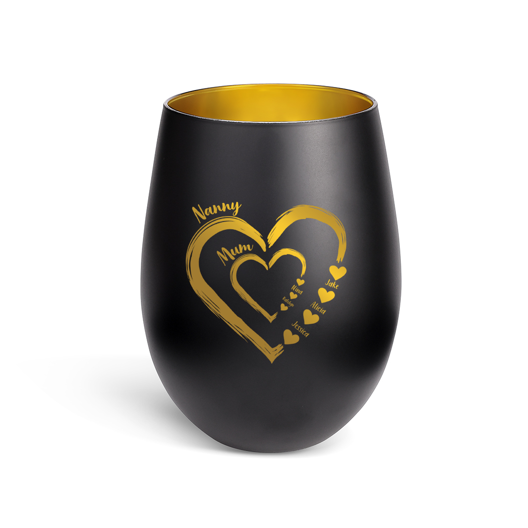 Personalised Glass Candle Holder with 2–18 Names for Nan or Mum (candle not included)