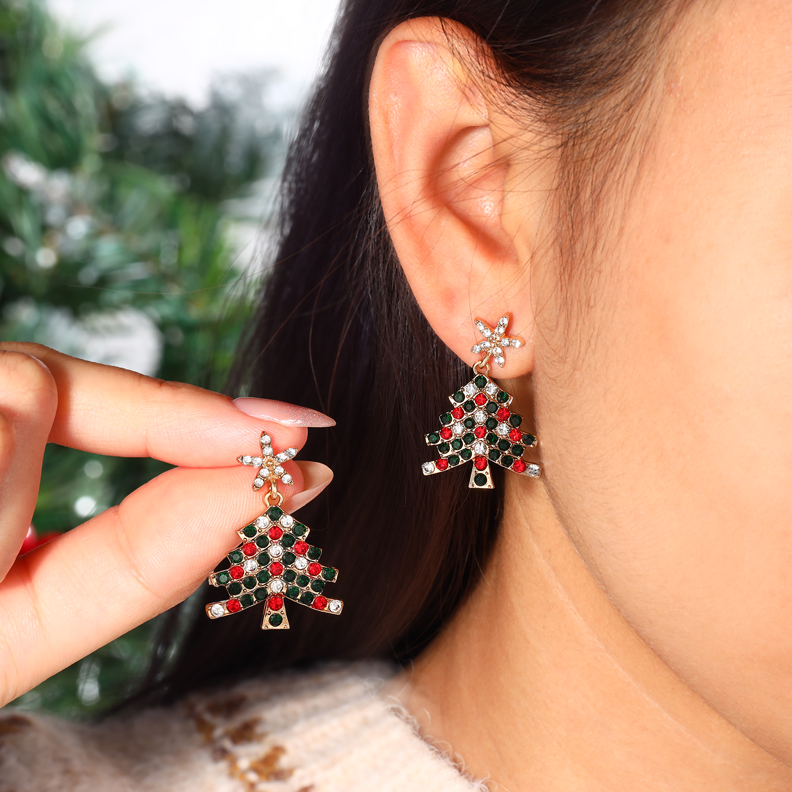 Women's Earrings Christmas Tree Pendant Christmas Gifts for Her