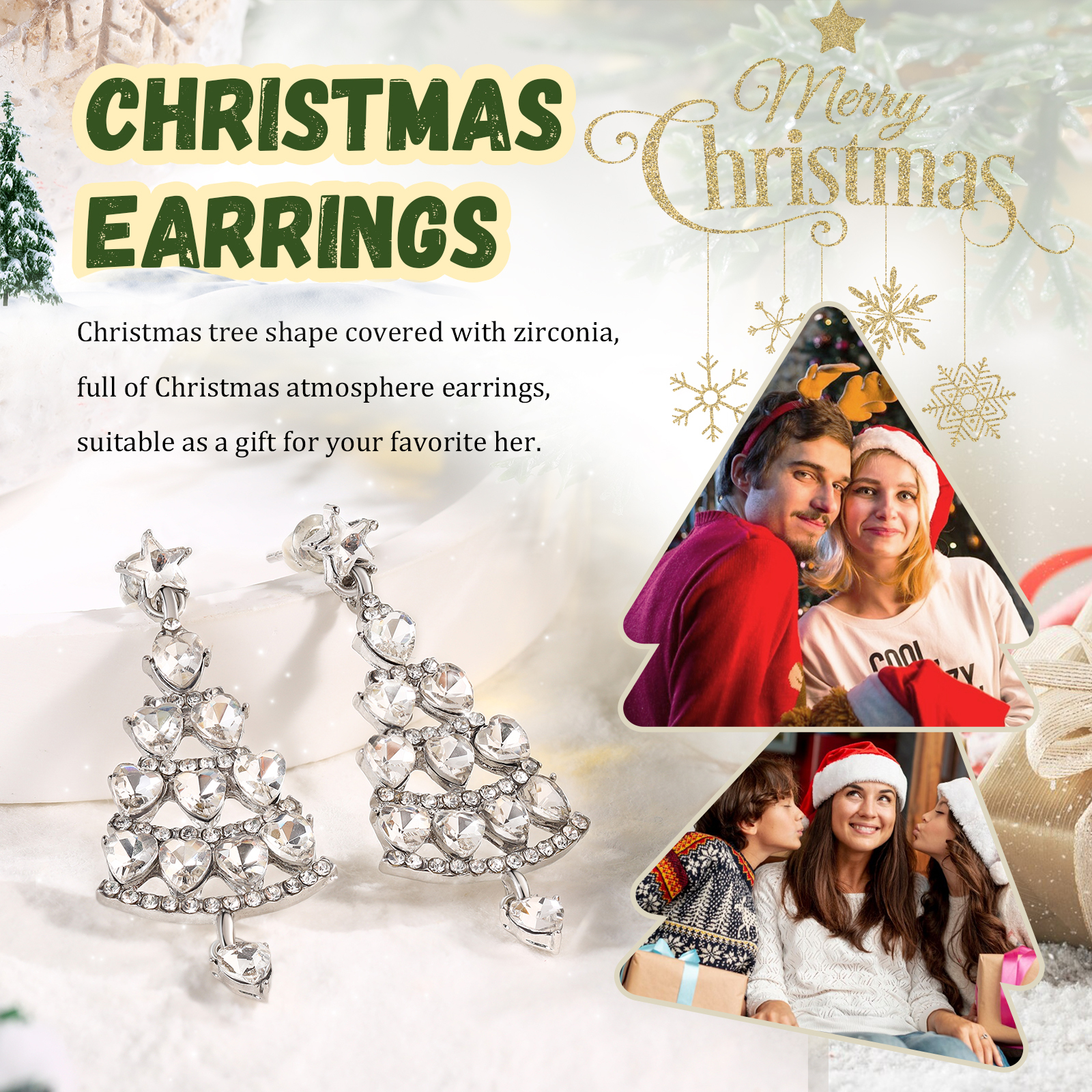 Women's Earrings Christmas Tree Pendant Christmas Gifts for Her-Jessemade AU