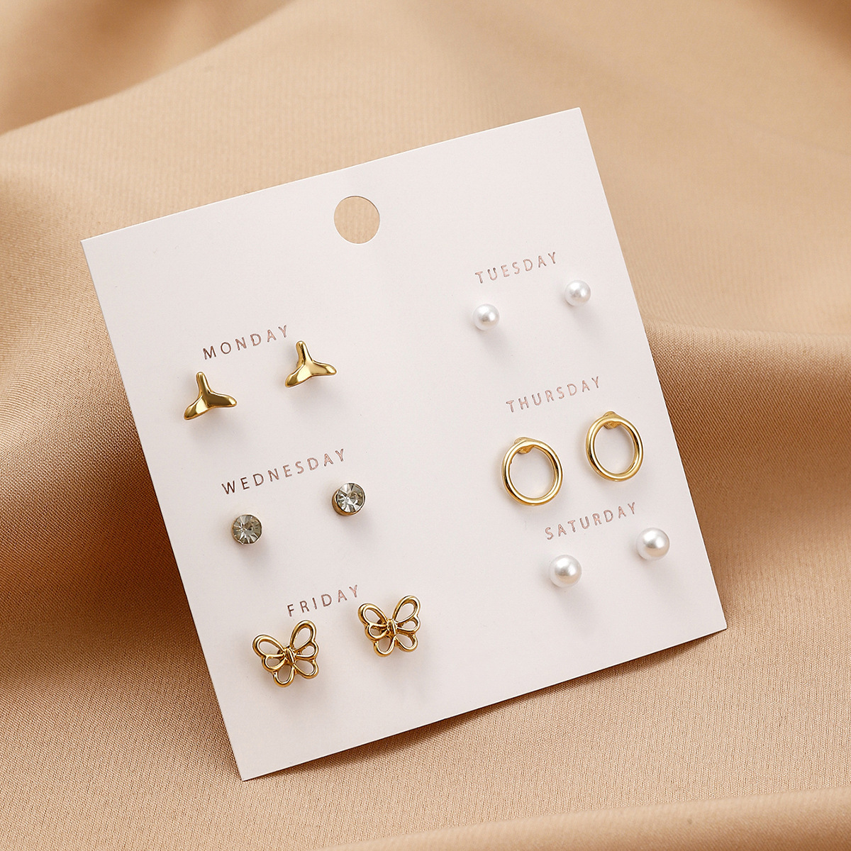Weekly Stud Earring Set 7 Days of Fashion Earrings-Jessemade AU