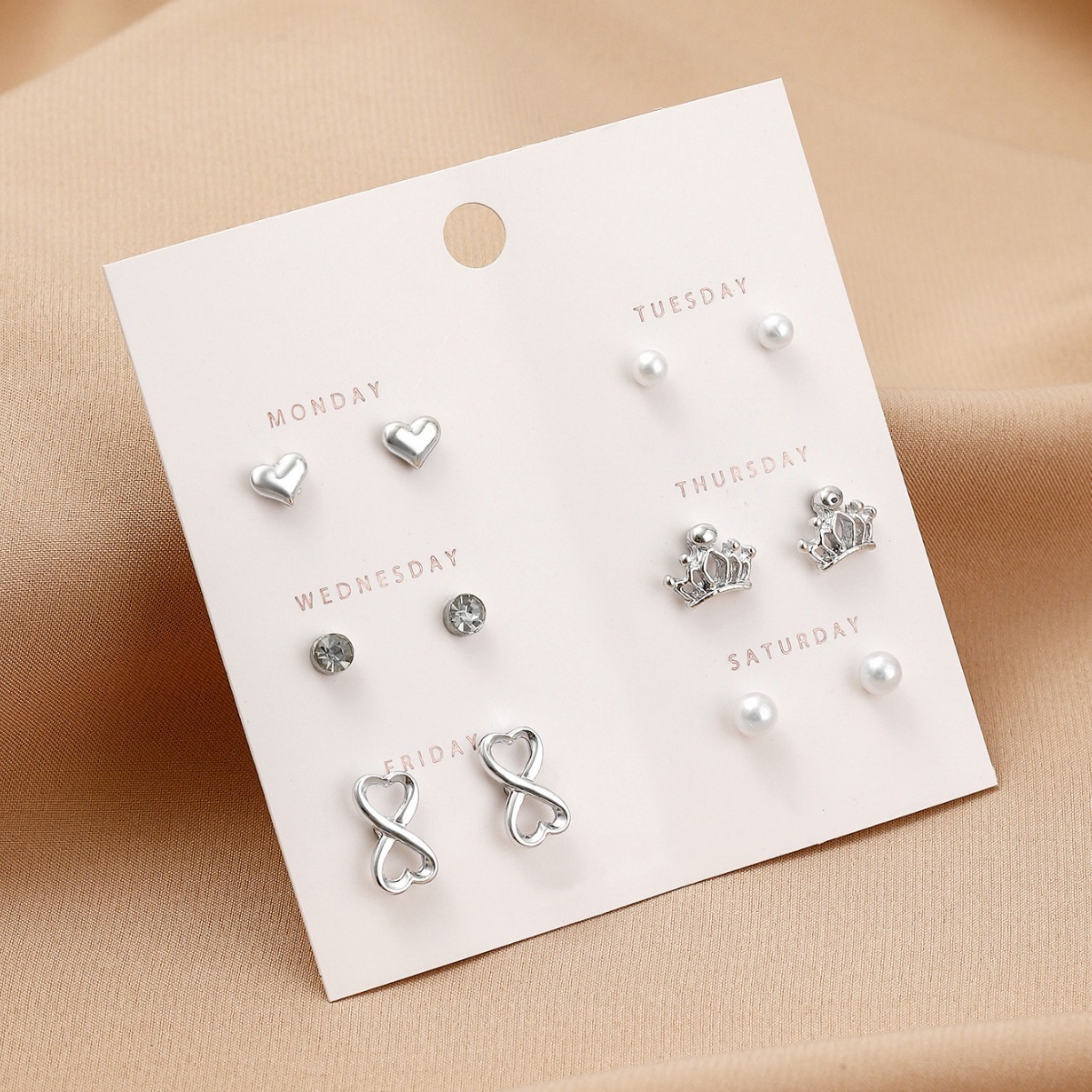 Weekly Stud Earring Set 7 Days of Fashion Earrings-Jessemade AU